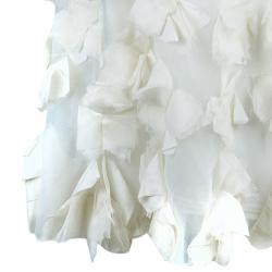 Pre Owned Tadashi Shoji White Organza Detail Skirt L