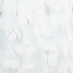 Pre Owned Tadashi Shoji White Organza Detail Skirt L