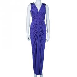 Tadashi Shoji Purple Gathered Gown S