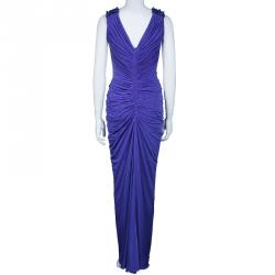 Tadashi Shoji Purple Gathered Gown S
