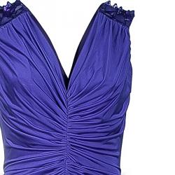 Tadashi Shoji Purple Gathered Gown S