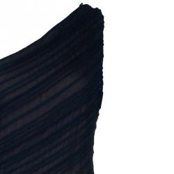 Pre Owned Tadashi Shoji Navy Blue One Shoulder Dress XL