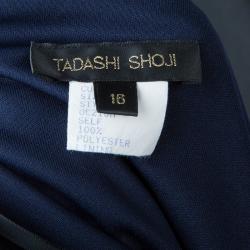Pre Owned Tadashi Shoji Navy Blue One Shoulder Dress XL