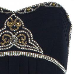 Pre Owned Temperley London Black Embellished Strapless Gown M