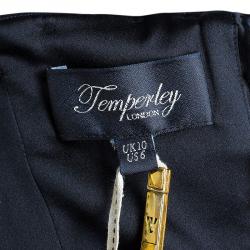 Pre Owned Temperley London Black Embellished Strapless Gown M