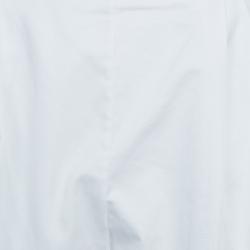 Temperley London White Mirrorwork and Cutwork Embroidered Scallop Detail Hika Top and Shorts Set M