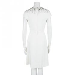 Temperley London Ivory Crystal Embellished Cap Sleeve Dress M