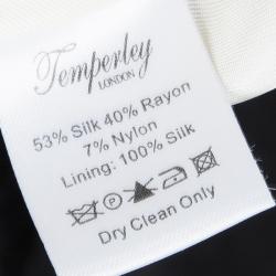 Pre Owned Temperley London Black Jacquard Short Sleeve Open Front High Low Jacket M