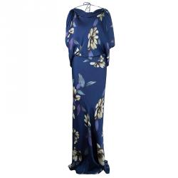 Temperly London Blue Flower Print Maxi Dress M