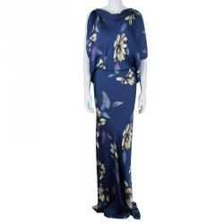 Temperly London Blue Flower Print Maxi Dress M