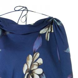 Temperly London Blue Flower Print Maxi Dress M