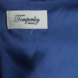 Temperly London Blue Flower Print Maxi Dress M