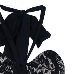 Pre Owned Temperley Black Lace Halterneck Dress M