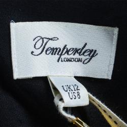 Pre Owned Temperley Black Lace Halterneck Dress M