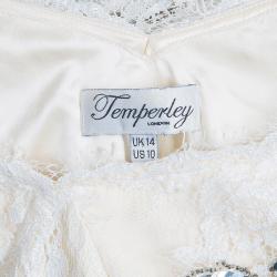 Pre Owned Temperley London Ivory Embellished Lace Top L