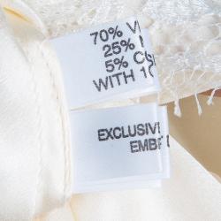 Pre Owned Temperley London Ivory Embellished Lace Top L