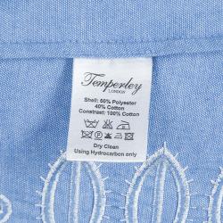 Pre Owned Temperley Blue and White Embroidered Scallop Detail Maxi Dress S