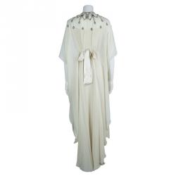 Temperley London Cream Embellished Belted Kaftan Dress M
