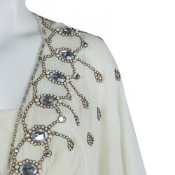 Temperley London Cream Embellished Belted Kaftan Dress M