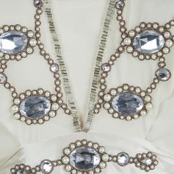 Temperley London Cream Embellished Belted Kaftan Dress M