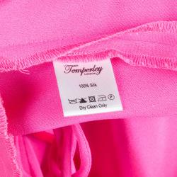 Temperley Neon Pink Silk Tie-Up Detail High Waist Shorts M