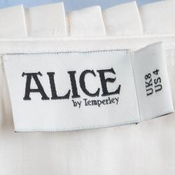 Pre Owned Alice By Temperley  Off- White Pleated Frill Detail Button Down Sleeveless Top S