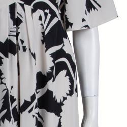 Temperley London Cream and Black Printed Silk Maxi Dress M