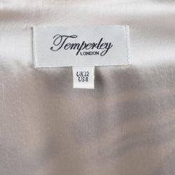 Temperley London Cream and Black Printed Silk Maxi Dress M