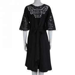 مملوكة م�سبقًا فستان تمبرلي لندن دانتيل أسود أبليكات مزينة L