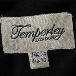 مملوكة مسبقًا فستان تمبرلي لندن دانتيل أسود أبليكات مزينة L