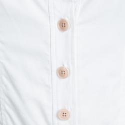 Pre Owned Temperley London White Cotton Metallic Lace Insert Sleeveless Dress M