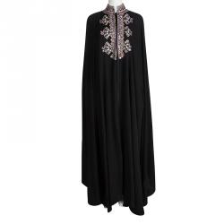 Temperley London Black Silk Embellished Cape Style Abaya (One Size)