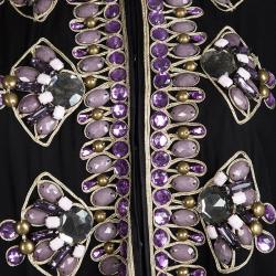 Temperley London Black Silk Embellished Cape Style Abaya (One Size)