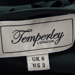 Pre Owned Temperley London Olive Green Laser Cut Detail Sami Dress S