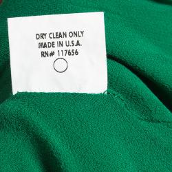 مملوكة مسبقًا Thakoon Green Contrast Piping Detail Cardigan Style Long Sleeve Silk Blouse M