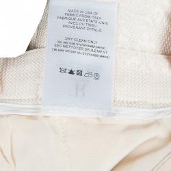 The Row Cream Jacquard Silk Trousers M