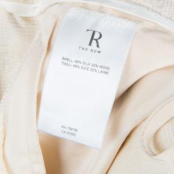 The Row Cream Jacquard Silk Trousers M