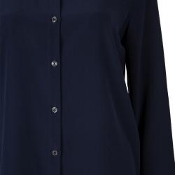Pre Owned The Row Navy Blue Silk Long Sleeve Button Down Shirt M