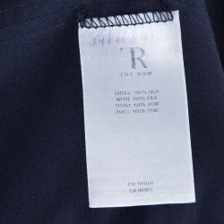 Pre Owned The Row Navy Blue Silk Long Sleeve Button Down Shirt M