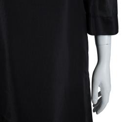 The Row Black Cold Shoulder Mesh Layered Midi Dress S