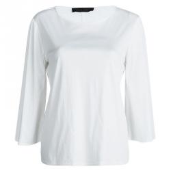 Pre Owned The Row White Cotton Bell Sleeve T-Shirt S