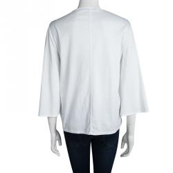 Pre Owned The Row White Cotton Bell Sleeve T-Shirt S