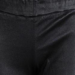 The Row Black Lambskin Leather Paneled Jeggings S