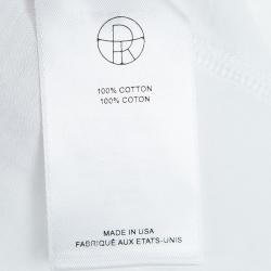 The Row White Jersey Ruffle Bottom Short Sleeve Top L