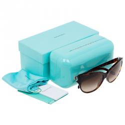 Pre Owned Tiffany & Co. Tortoise Shell 4065-B Round Sunglasses