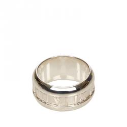 Pre Owned Tiffany & Co. Atlas Silver Bold Ring Size 52