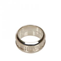 Pre Owned Tiffany & Co. Atlas Silver Bold Ring Size 52