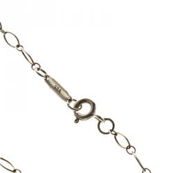 Pre Owned Tiffany & Co. Blossom Key Diamond Silver Oval Link Chain Necklace