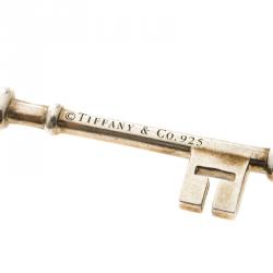 Pre Owned Tiffany & Co. Blossom Key Diamond Silver Oval Link Chain Necklace