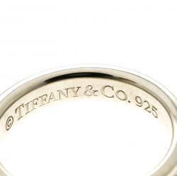 Pre Owned Tiffany & Co.1837 Silver Narrow Band Ring Size 50